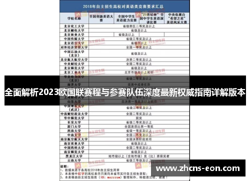 全面解析2023欧国联赛程与参赛队伍深度最新权威指南详解版本 全面解析2023欧国联赛程与参赛队伍深度最新权威指南详解版本